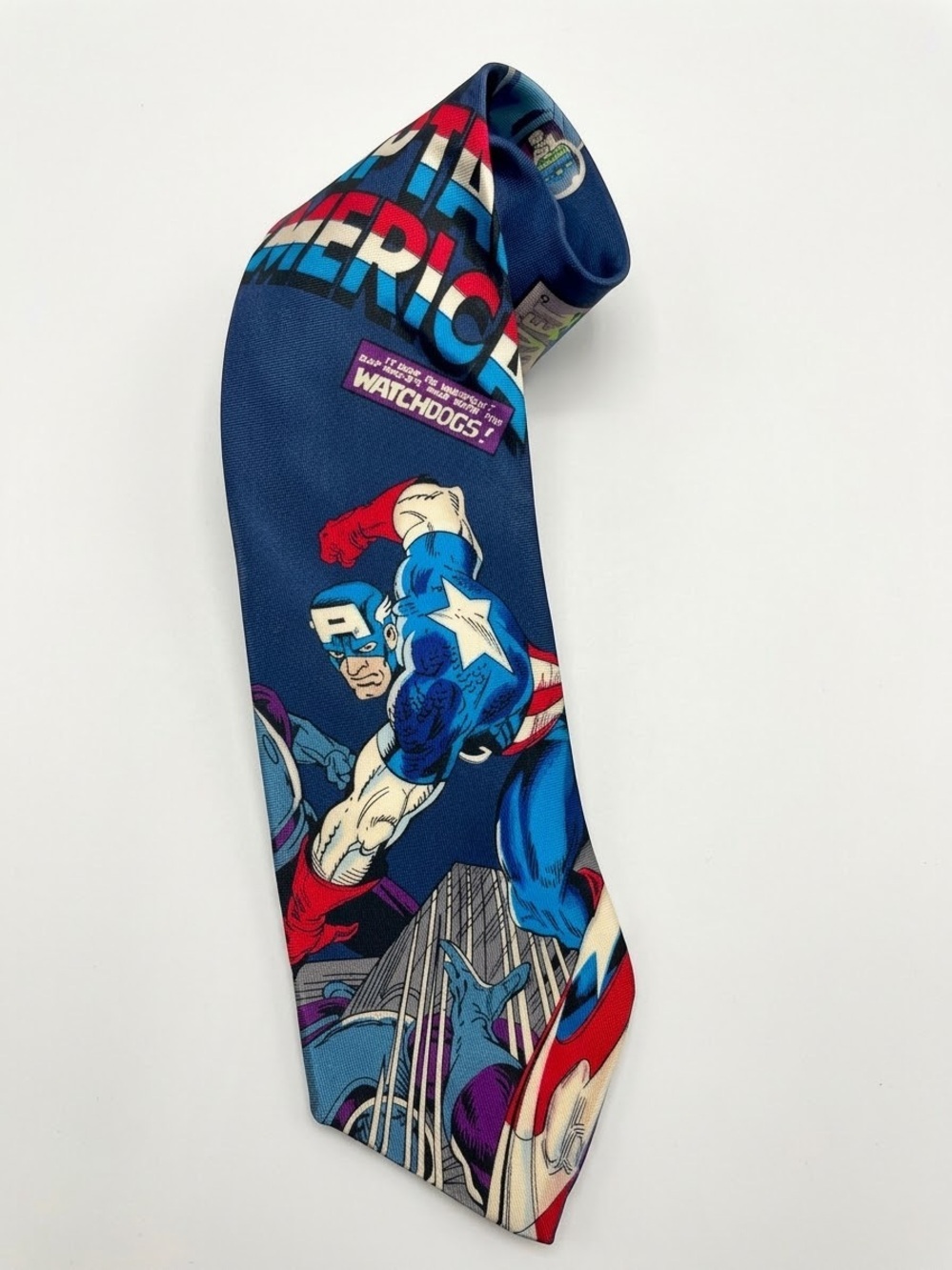 Vintage Marvel Comics Captain America Silk Tie NWT Graphic Art Necktie